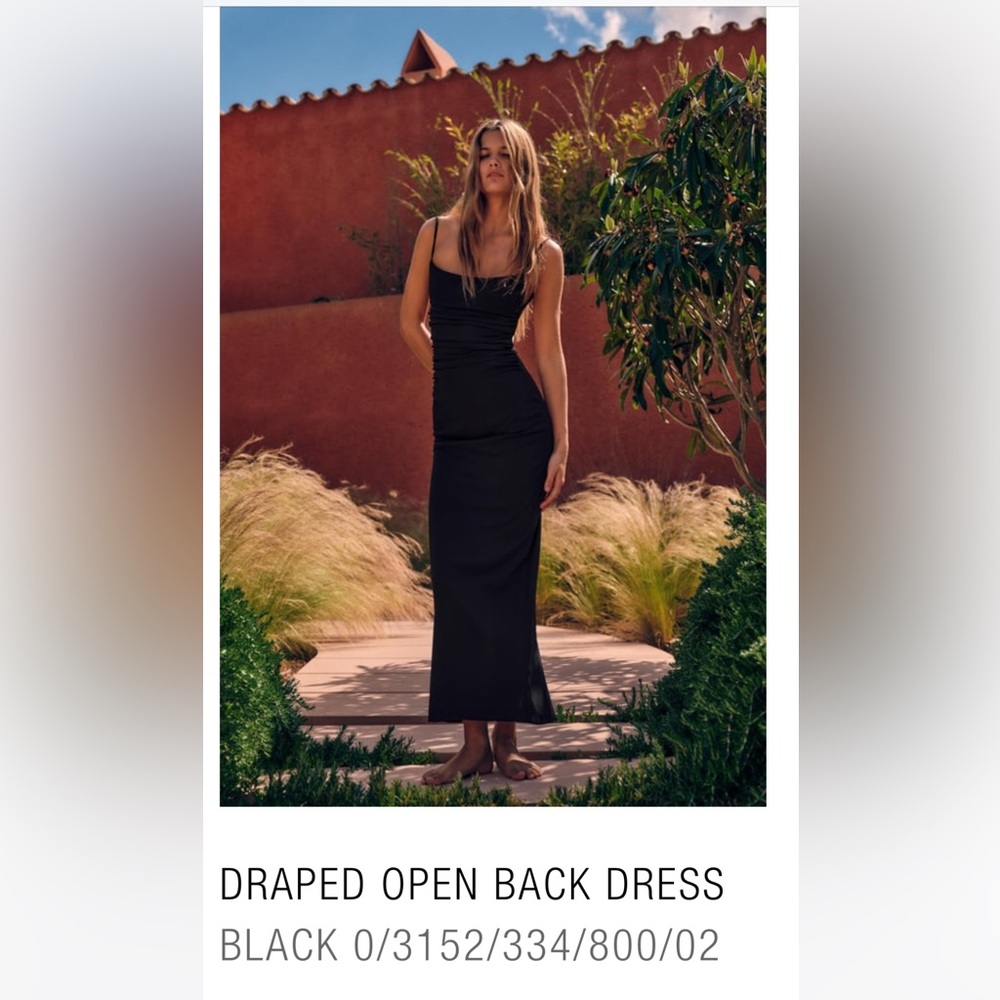 Zara draped open back dress